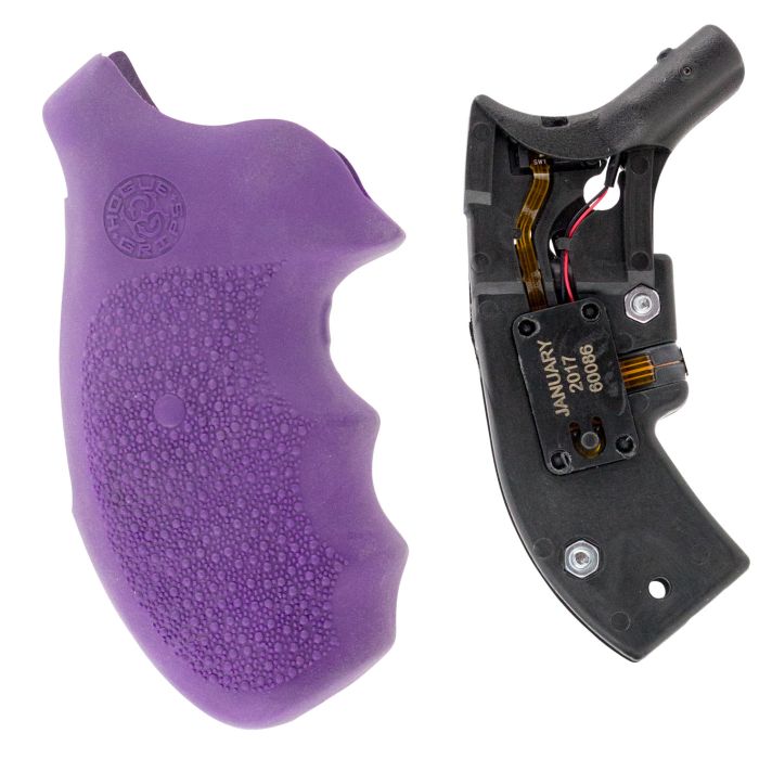 Hogue 60086 OverMolded Red Laser Enhanced Monogrip Purple Smith & Wesson J-Frame Round Butt (Standard Full Size)