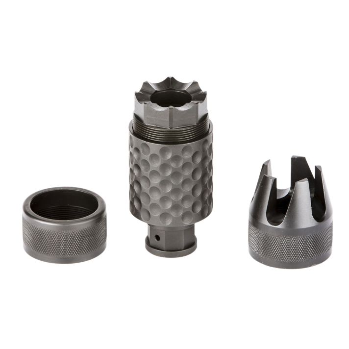 Spikes Tactical SAKB0100 Barking Spider2 Muzzle Brake Black Nitride 4140 Chromoly Steel with 1/2"-28 tpi Threads, 3.75" OAL & 1.40" Diameter for 5.56x45mm NATO