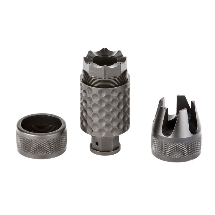 Spikes Tactical SAKB0200 Barking Spider2 Muzzle Brake Black Nitride 4140 Chromoly Steel with 5/8"-24 tpi Threads, 3.75" OAL & 1.40" Diameter for 30 Cal