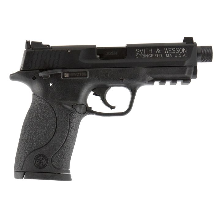 Smith & Wesson 10199 M&P Compact 22 LR 3.50" Threaded Barrel 10+1, Black Polymer Frame With Picatinny Acc. Rail, Black Armornite Aluminum Slide, Ambidextrous Manual Safety